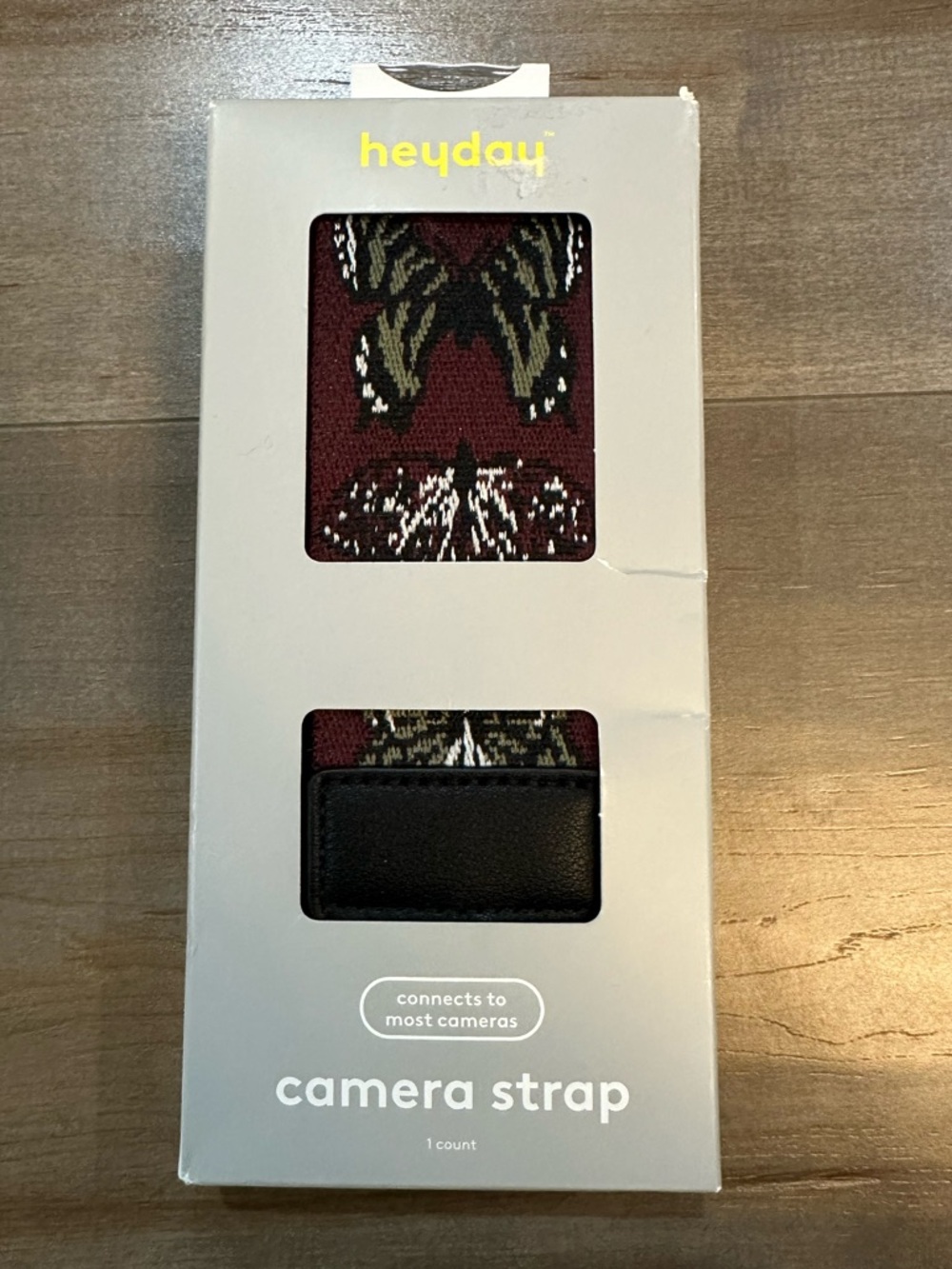 heyday butterfly Woven Camera Strap with Black Ends